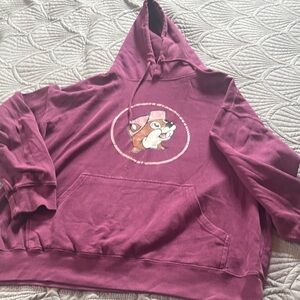 Women's Maroon Graphic Hoodie Sweater